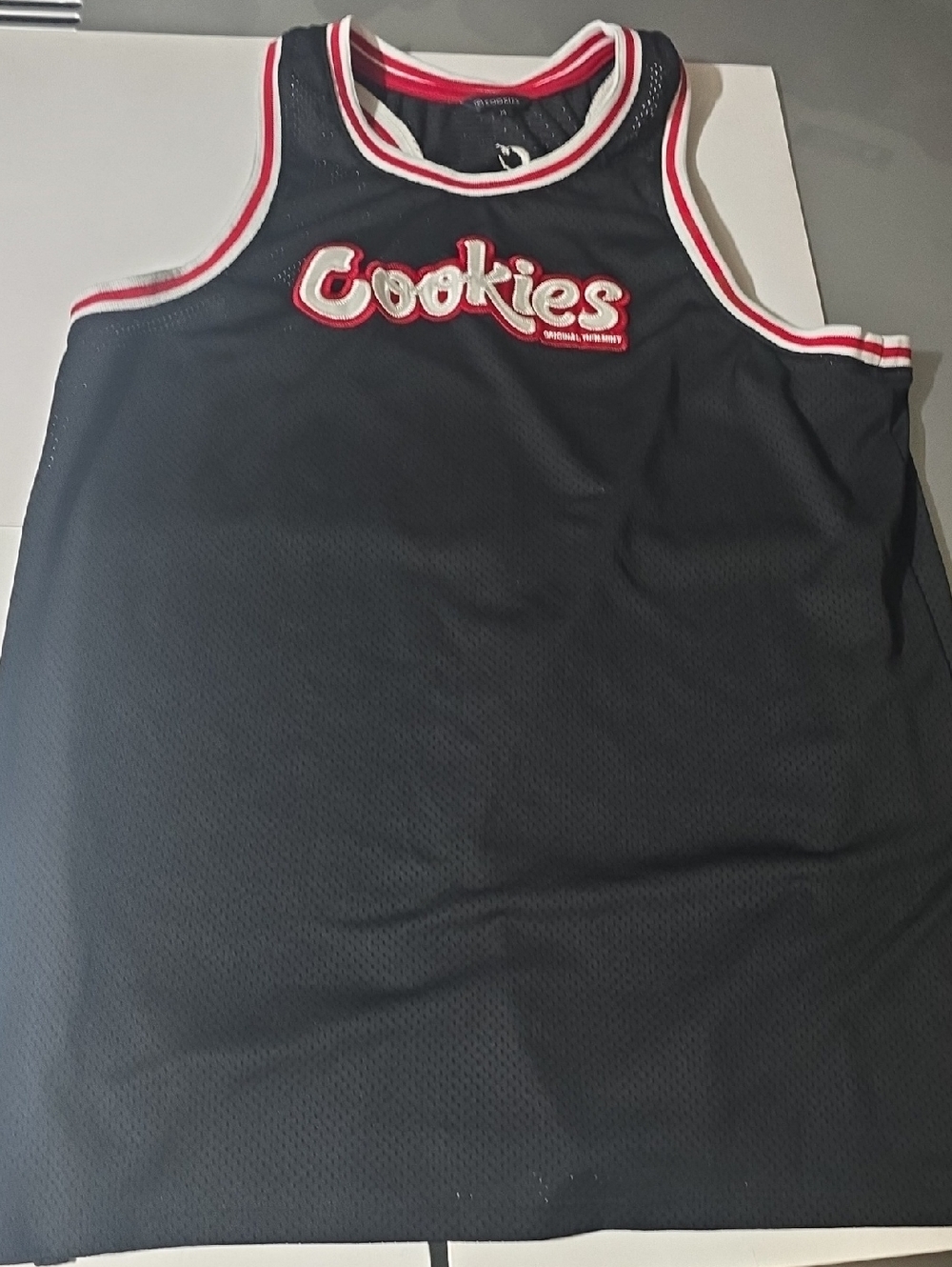 Cookies Men’s Black Tank Top with Red & White Trim